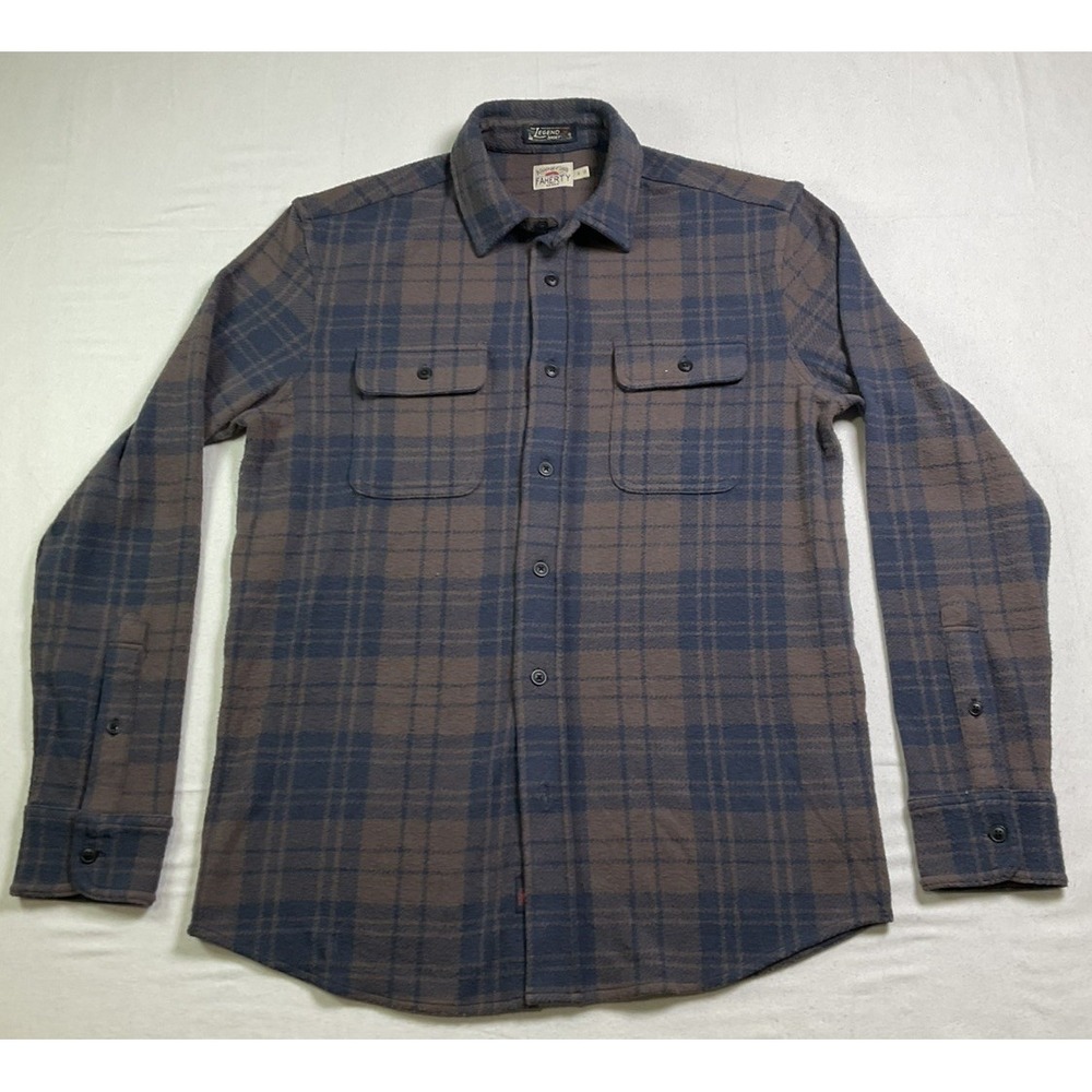 Faherty Knit Alpine Shirt Mens S Plaid Long Sleeve Stretch Flannel Classic 620